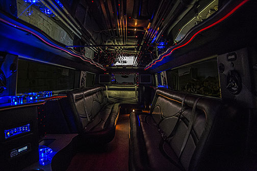 Mercedes Benz limousine rental interior