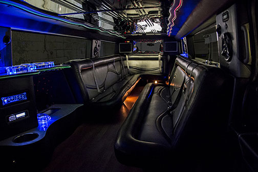 Hummer limousine with LED lights